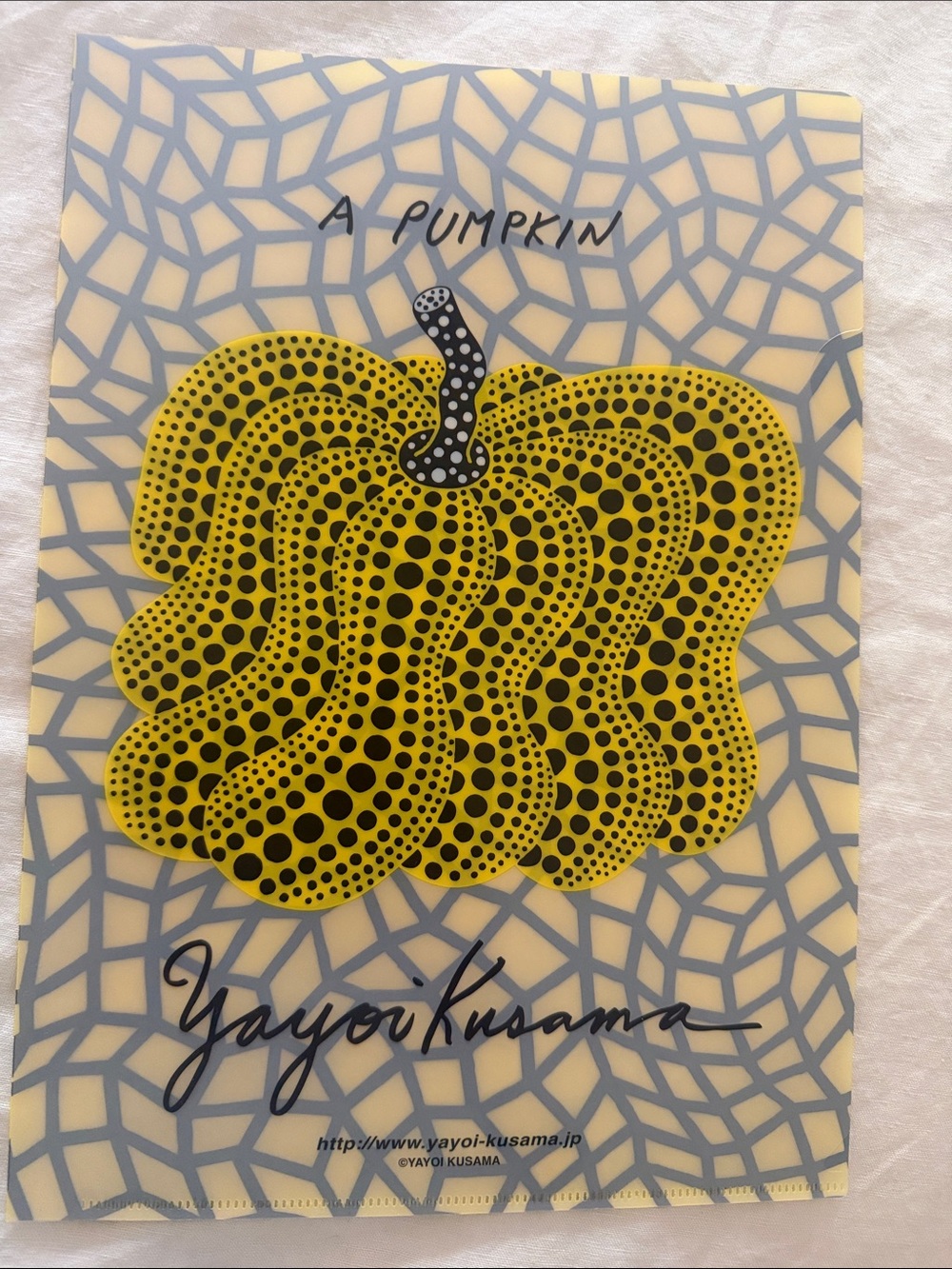 Yayoi Kusama plastic envelope file holder.